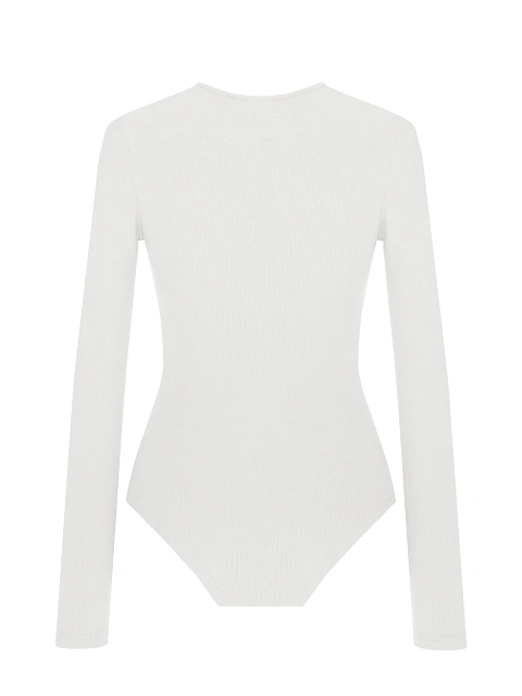 Белое боди из хлопка с длинным рукавом, 2 Белое боди из хлопка с длинным рукавом, 2