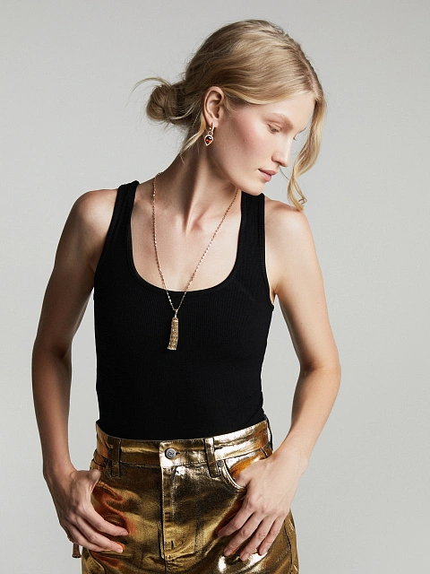 Серьги из желтого золота с цирконом и бриллиантами, 4 Серьги из желтого золота с цирконом и бриллиантами, 4