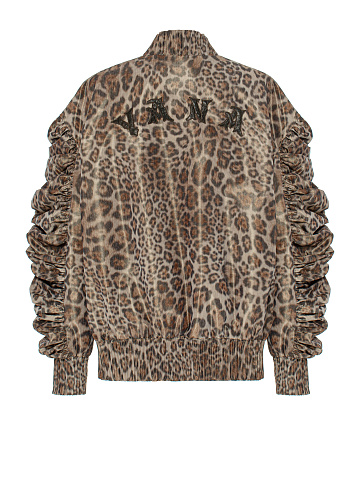 Объемный бомбер из тафты с леопардовым принтом, 2