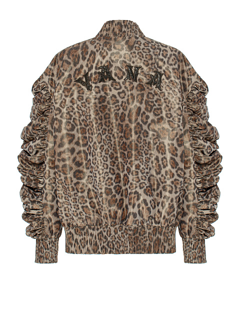 Объемный бомбер из тафты с леопардовым принтом, 2