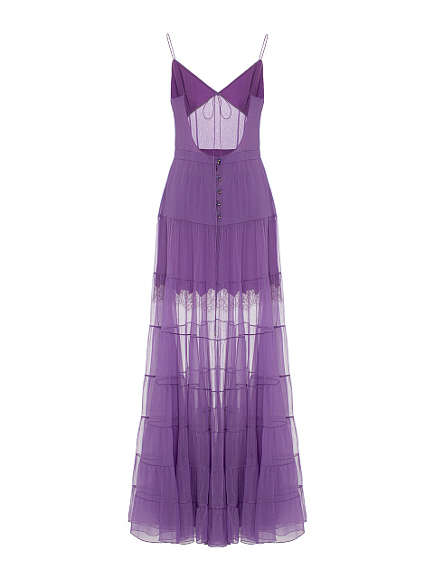 Фиолетовое платье-макси из шифона, 2