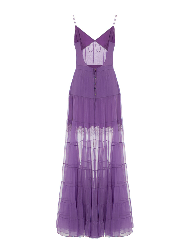 Фиолетовое платье-макси из шифона, 2