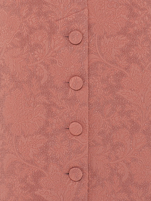 Розовый жаккардовый костюм из платья-миди и жакета, 6