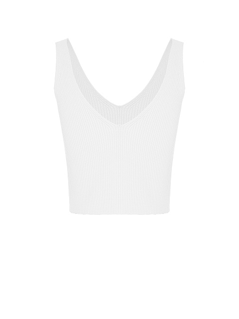 Белый трикотажный топ-лапша, 2