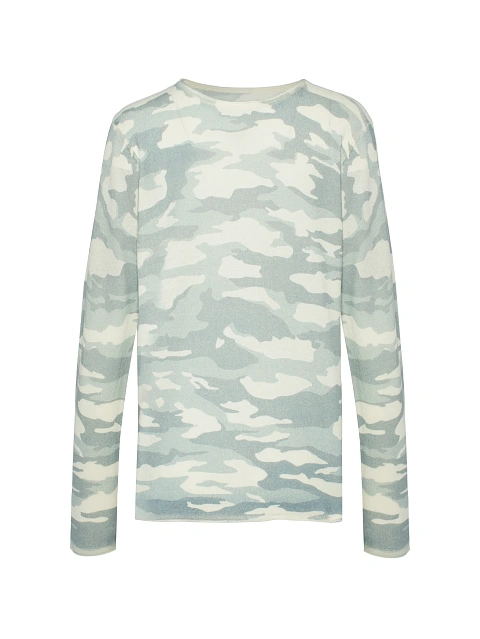 Белый мужской джемпер из кашемира с принтом, 1