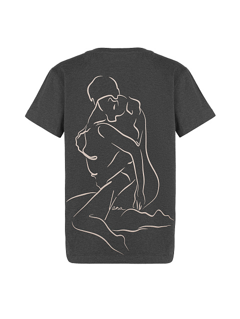 Хлопковая серая футболка с принтом №12 на спине, 1