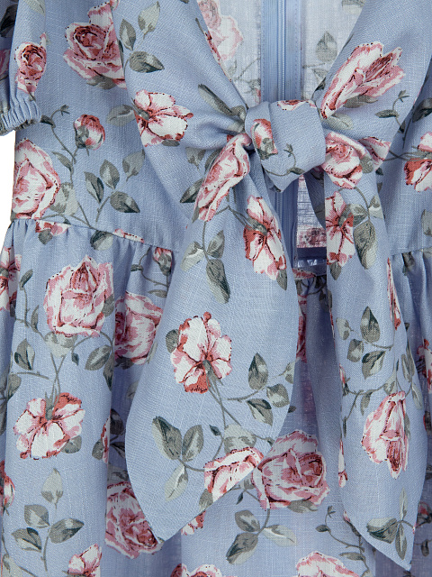 Голубой хлопковый комплект с цветочным принтом, 5