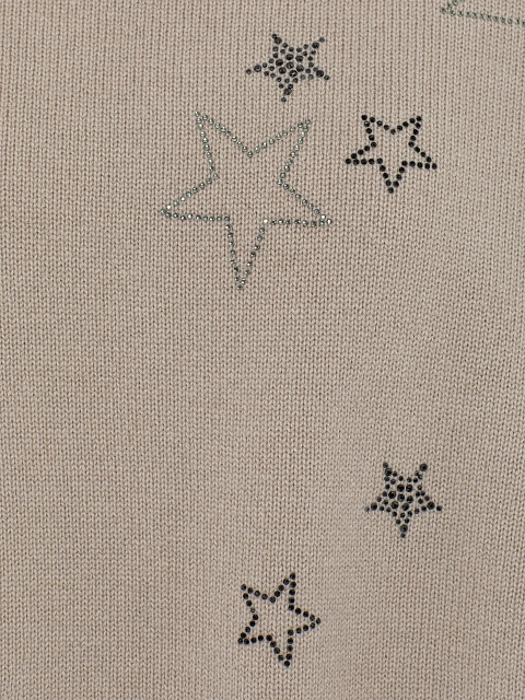 Бежевый кашемировый свитер со звездами, 3