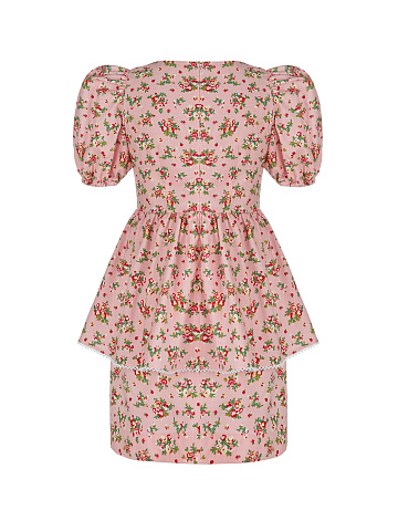 Розовый льняной комплект с цветочным принтом, 2