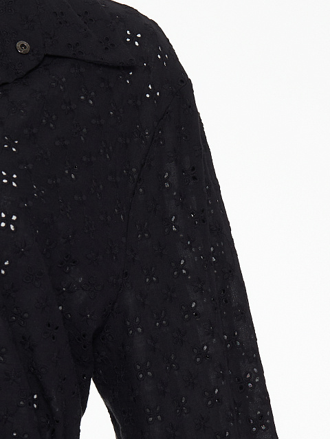 Черный хлопковый сет из укороченной рубашки и бра, 5 Черный хлопковый сет из укороченной рубашки и бра, 5