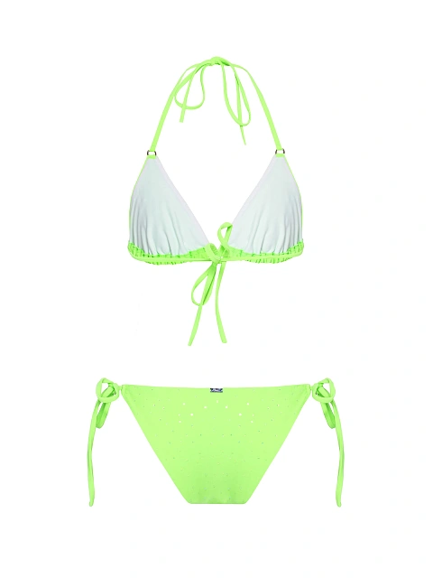 Салатовый раздельный купальник со стразами, 2 Салатовый раздельный купальник со стразами, 2