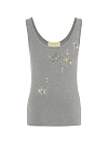 Светло-серая майка со стразами