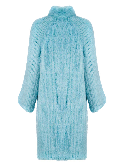 Голубая вязаная шуба из норкового меха, 2