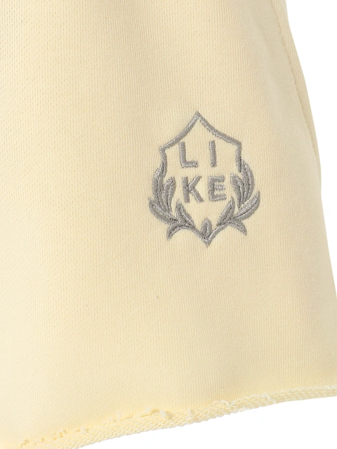 Светло-желтый костюм из футера с шортами, 5