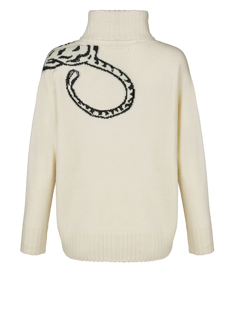 Белый кашемировый свитер с бисером и пайетками, 2