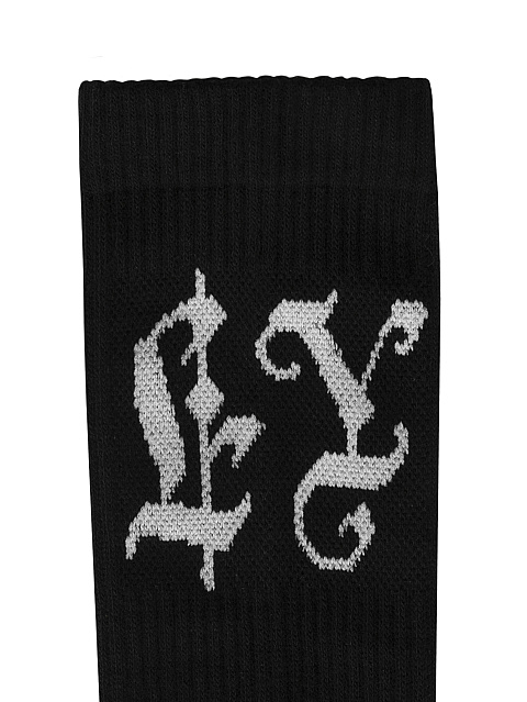 Черные гольфы с готическим логотипом LY, 4