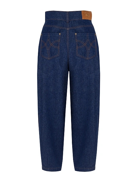 Темно-синие хлопковые джинсы-бананы, 2