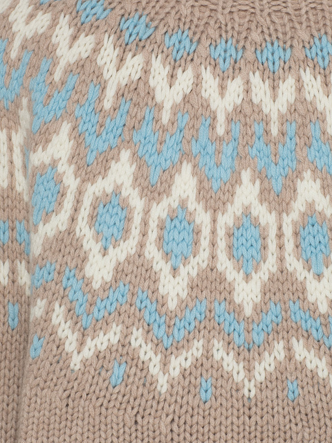 Бежевый вязаный свитер из кашемира с узором, 3 Бежевый вязаный свитер из кашемира с узором, 3