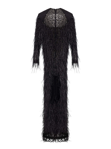 Платье-макси с перьями страуса, 2