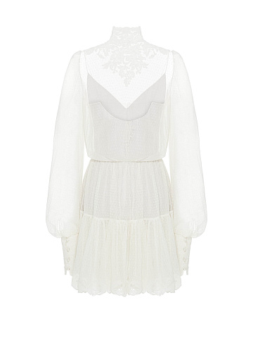 Белое двухслойное платье из хлопка, 2