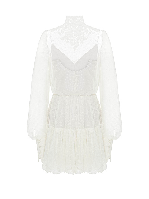 Белое двухслойное платье из хлопка, 2 Белое двухслойное платье из хлопка, 2