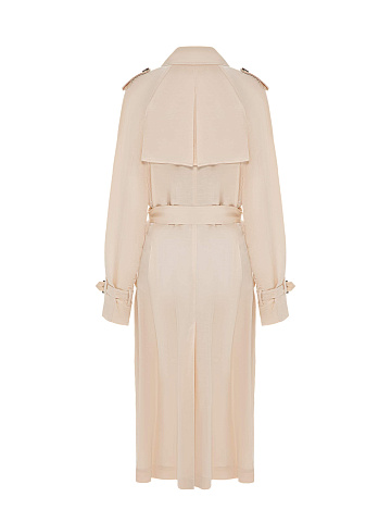 Молочный льняной тренч, 2