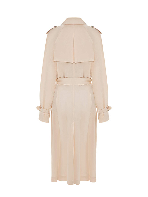 Молочный льняной тренч, 2