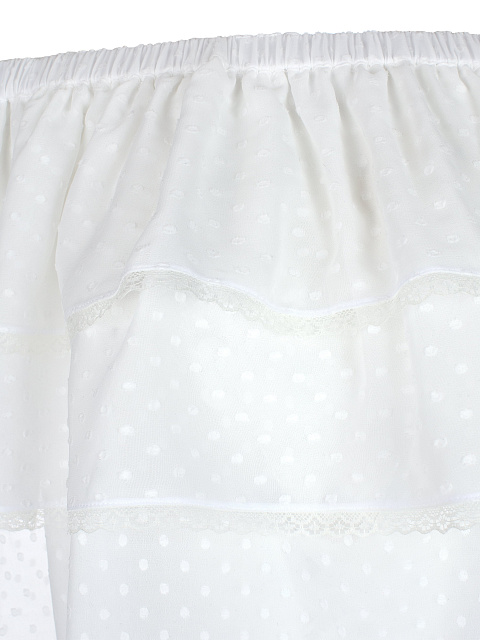 Белый шифоновый топ с открытыми плечами, 3