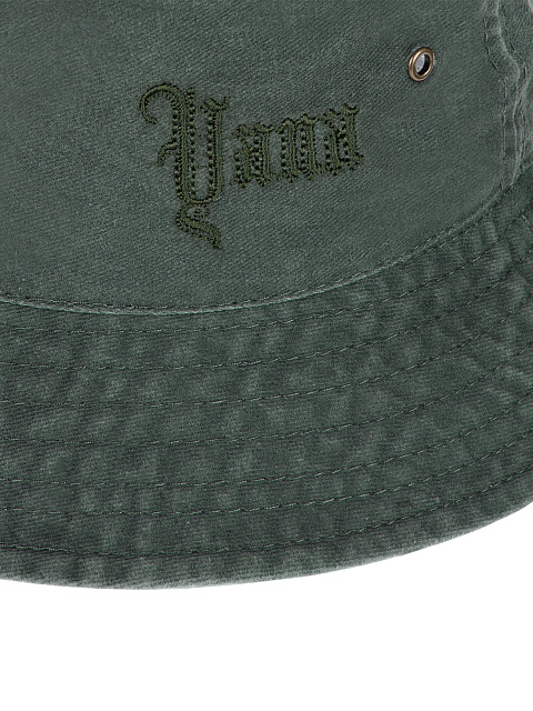 Зеленая хлопковая панама с вышивкой, 3