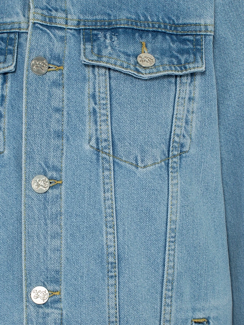 Голубая джинсовая куртка с вышивкой на спине, 3