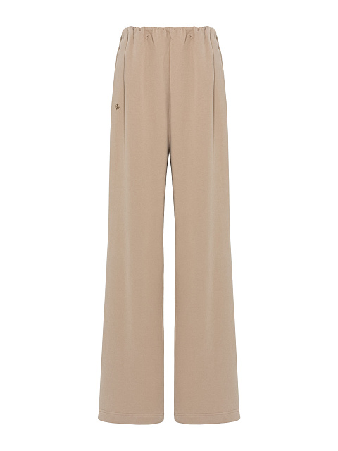 Бежевые спортивные брюки из футера, 4