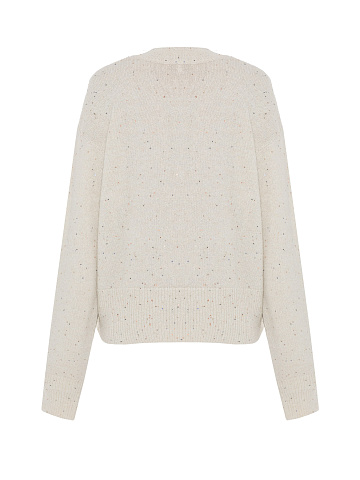 Белый пуловер с люрексом и пайетками, 2