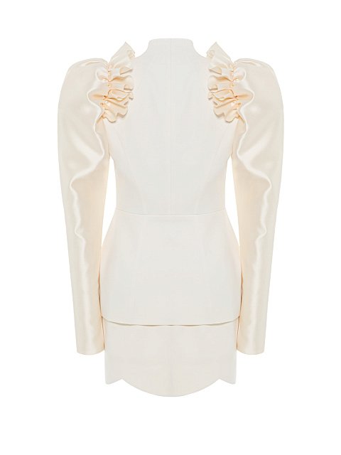 Молочный костюм-двойка с объемными рукавами, 8