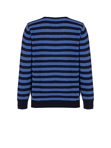 Черно-фиолетовый пуловер из кашемира в полоску, 2