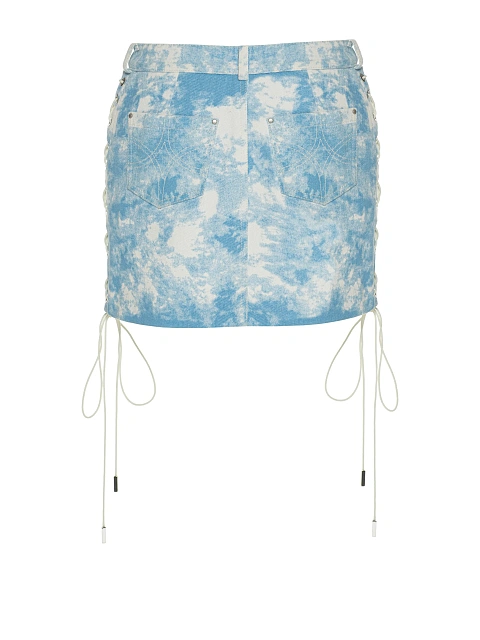 Голубая tie-dye юбка-мини из денима, 2