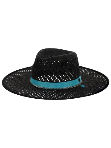 Черная соломенная шляпа с голубой лентой и звездой, 1