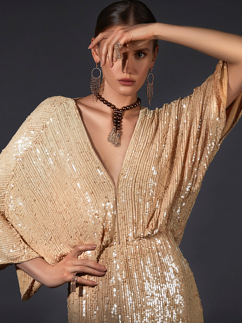 Кольцо-кисть из розового золота с бриллиантами огранки «бриолет» и круглой огранки, 4 Кольцо-кисть из розового золота с бриллиантами огранки «бриолет» и круглой огранки, 4