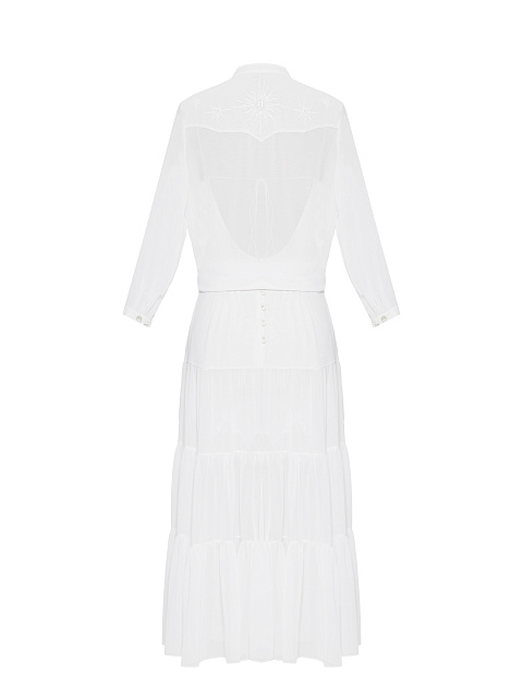 Белый комплект из платья-миди и блузки, 2