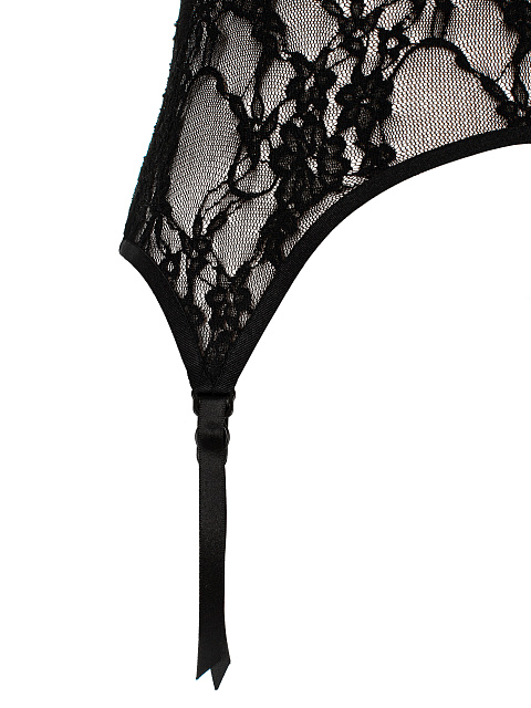 Черная майка из кружева с фигурным низом, 3