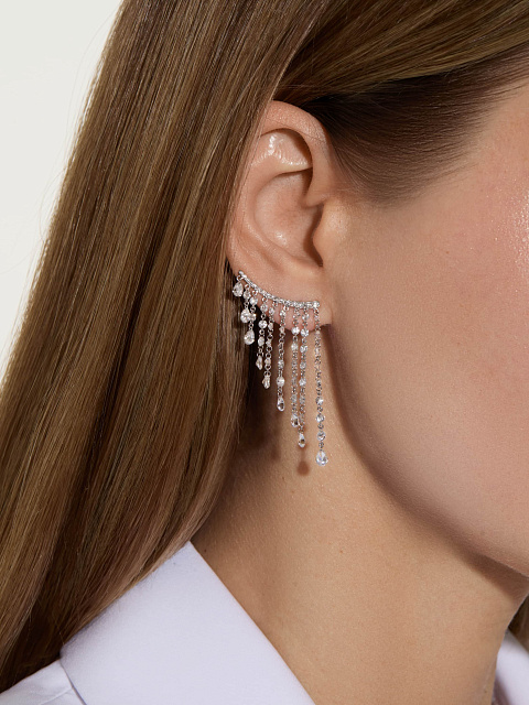 Серьги из белого золота с бриллиантами в огранке «груша», 2