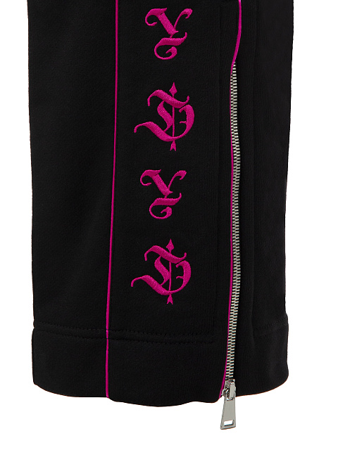 Черный трикотажный костюм с вышивкой цвета «фуксия», 5 Черный трикотажный костюм с вышивкой цвета «фуксия», 5