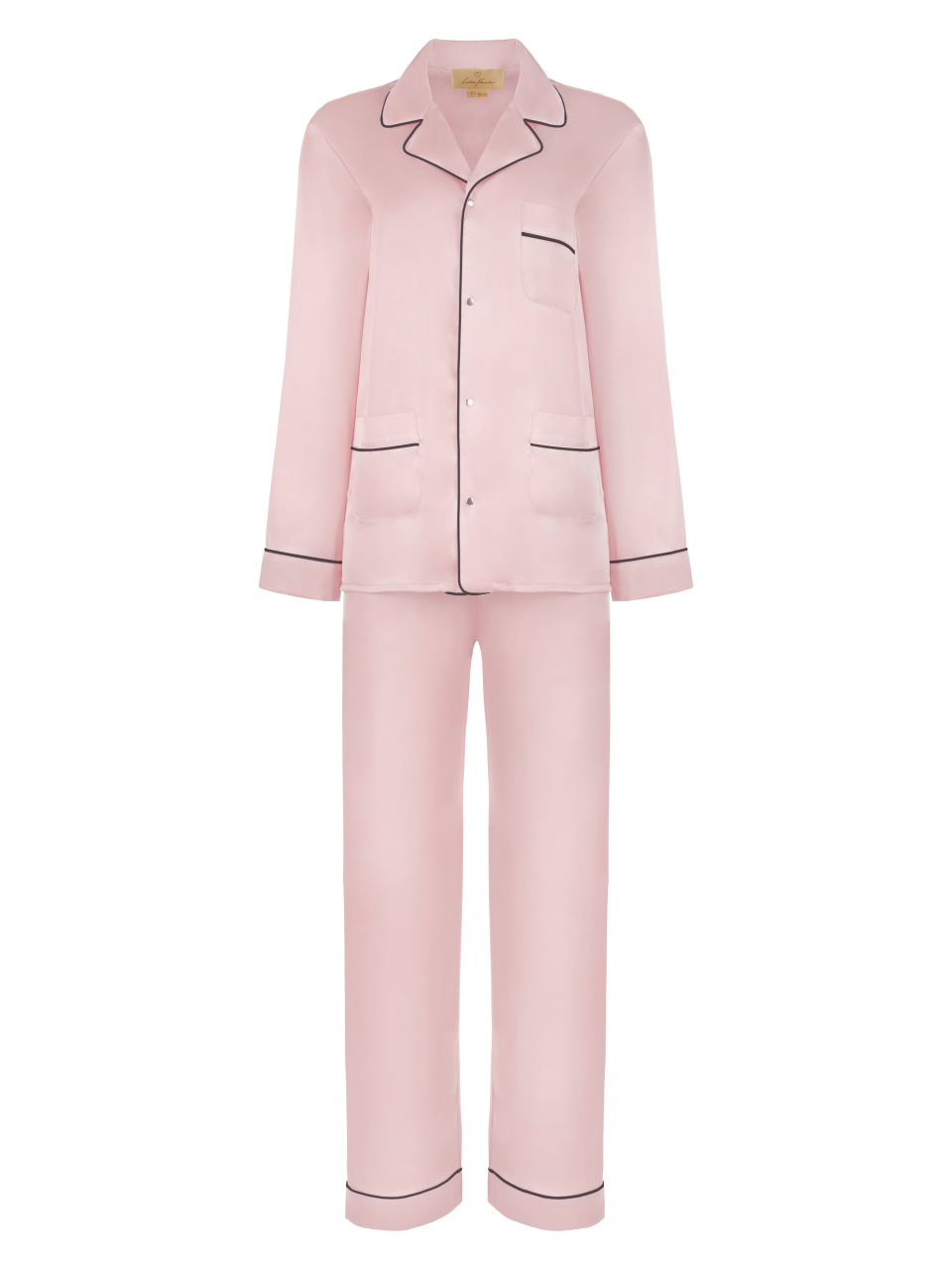 Светло-розовая шелковая пижама, 1