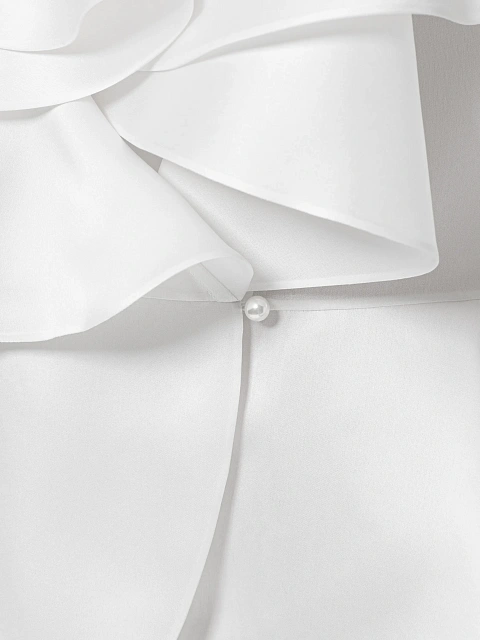 Белый топ из органзы с рюшами, 5