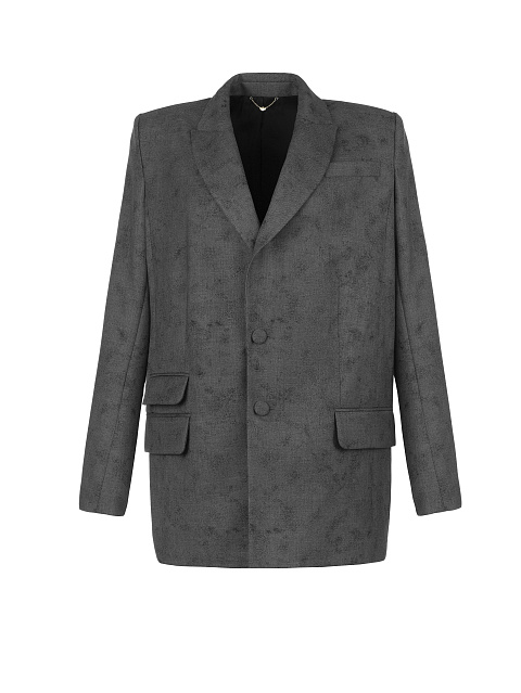 Серый костюм из жакета и платья, 2