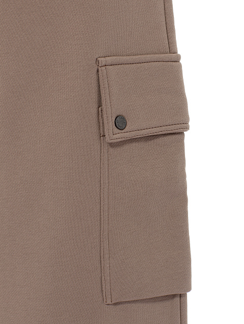 Коричневый трикотажный костюм с брюками-карго, 6