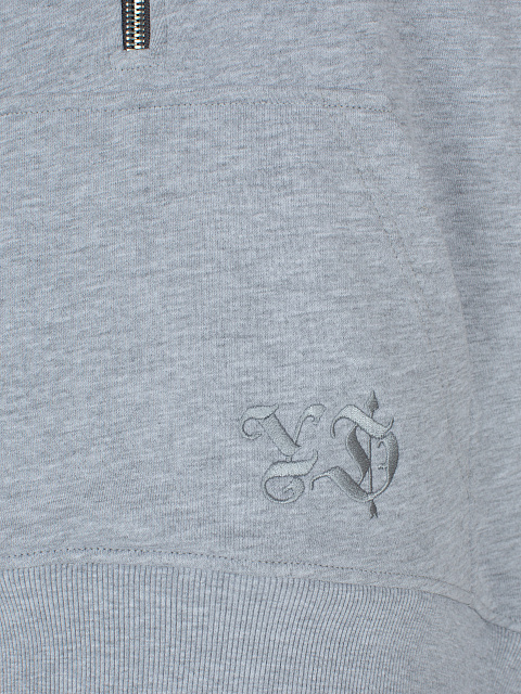 Серый трикотажный костюм с желтой вышивкой, 4