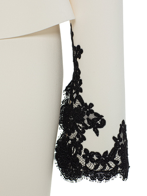 Молочное платье-миди с баской, 4