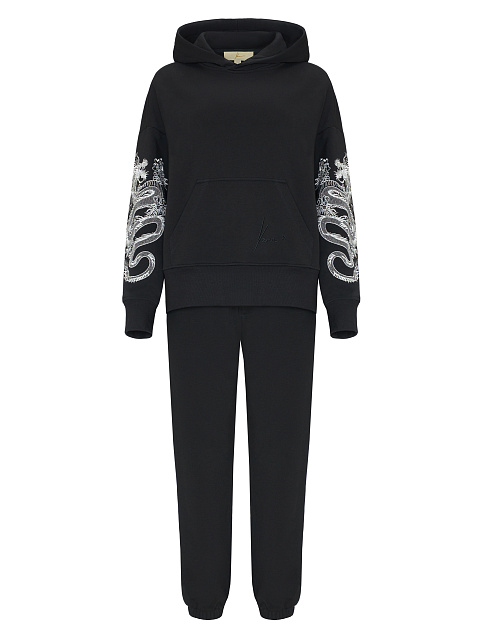 Черный костюм с драконами на рукавах, 1