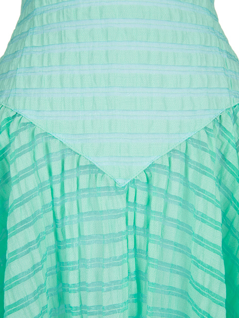 Бирюзовый шифоновый комплект из топа и юбки-миди, 4