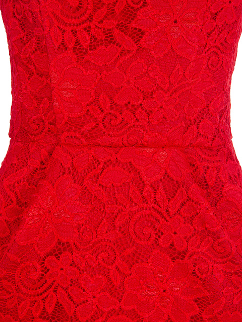 Красное платье-мини из кружева, 3